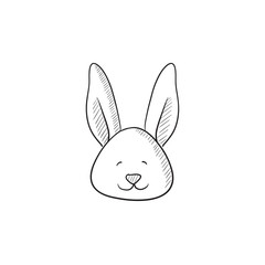 Easter bunny sketch icon