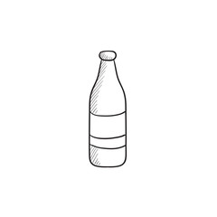 Glass bottle sketch icon.