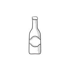 Glass bottle sketch icon