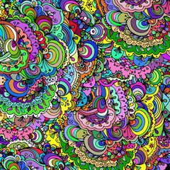hand drawn ink doodle pattern. Coloring page - zendala, design for adults, poster, print, t-shirt, invitation, banners, flyers.