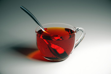 Tea on grey table