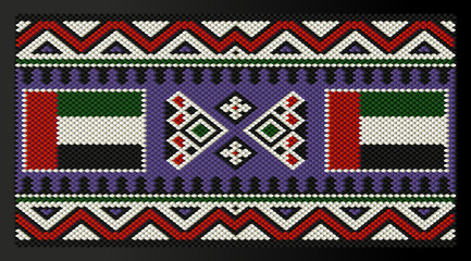 UAE Flag Traditional Rug - obrazy, fototapety, plakaty