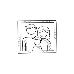 Family photo sketch icon