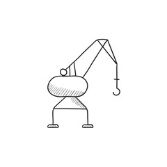 Harbor crane sketch icon.