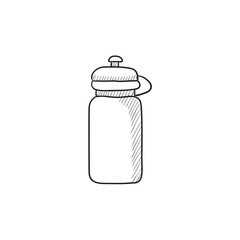 Sport water bottle sketch icon.