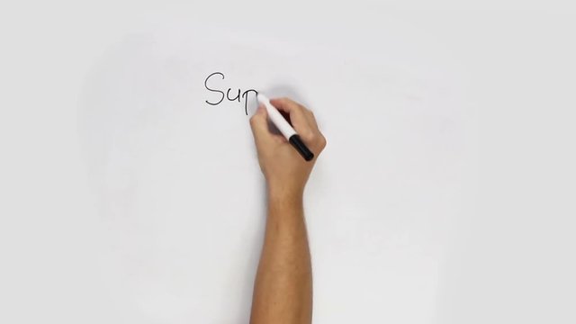 Hand writing title "Support" using a black marker on a white board