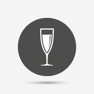 recommend clip art: Glass of champagne sign icon. Alcohol drink.