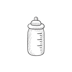 Feeding bottle sketch icon.
