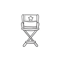 Director chair sketch icon.