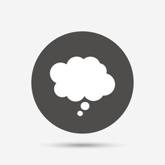 Comic speech bubble sign icon. Chat think symbol