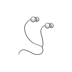 Earphone sketch icon.