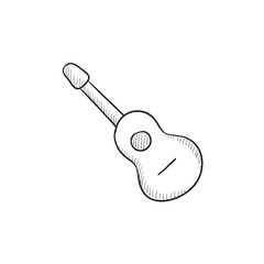 Acoustic guitar sketch icon.