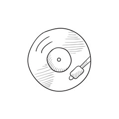 Turntable sketch icon.