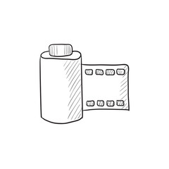 Camera roll sketch icon.