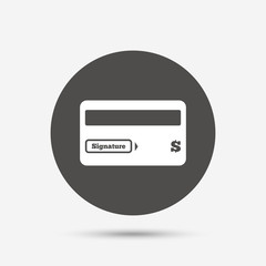 Credit card sign icon. Debit card symbol.