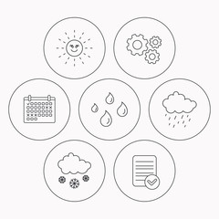Weather, sun and rain icons. Snow.