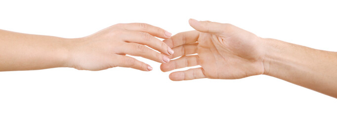 Helping hand isolated on white