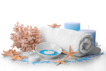 Beautiful spa composition on light background