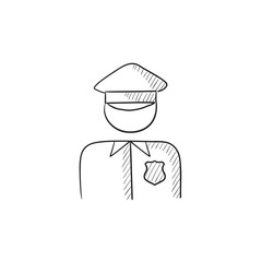 Policeman sketch icon.