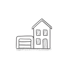House with garage sketch icon.