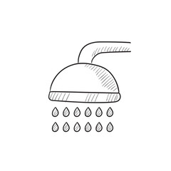 Shower sketch icon.