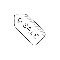 Sale tag sketch icon.