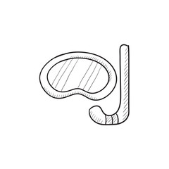 Mask and snorkel sketch icon.