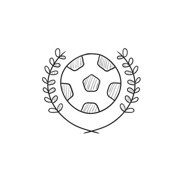 Soccer badge sketch icon