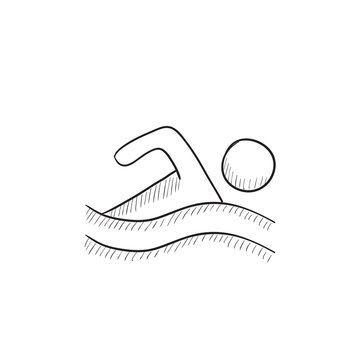 Swimmer sketch icon