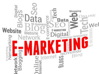 Emarketing Wordcloud Means Website Internet And Websites