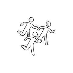 Running men sketch icon.