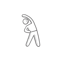 Man making exercises sketch icon.