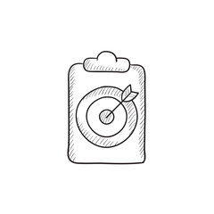 Target board and arrow sketch icon.