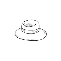 Summer hat sketch icon.
