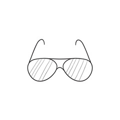 Eyeglasses sketch icon.
