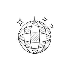 Disco ball sketch icon