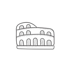 Coliseum sketch icon.