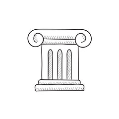 Ancient column sketch icon.