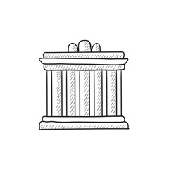 Acropolis of Athens sketch icon.