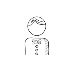 Waiter sketch icon.