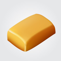 caramel candy on white background