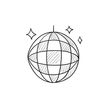 Disco Ball Sketch Icon