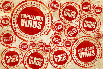 Obraz premium papilloma virus, red stamp on a grunge paper texture