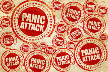 panic attack, red stamp on a grunge paper texture