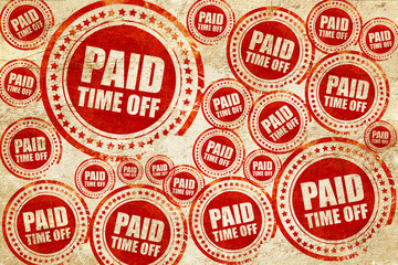 Obraz premium paid time off, red stamp on a grunge paper texture