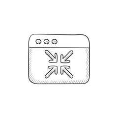 Exit full screen sketch icon.