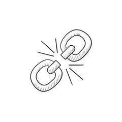 Broken link sketch icon.
