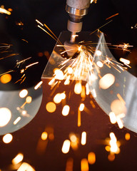 Drill with diamond-tipped polishing metal parts.