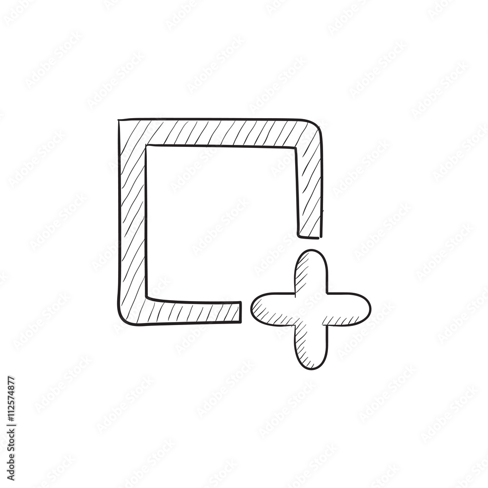 Poster add file sketch icon.