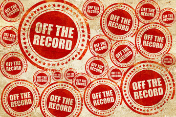 Obraz premium off the record, red stamp on a grunge paper texture